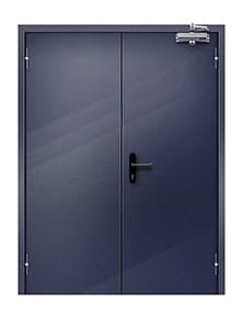 Двупольная противопожарная дверь eiw15 синего цвета