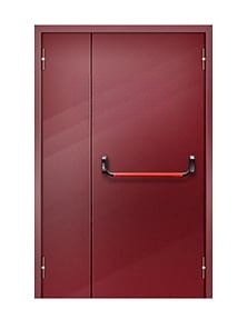 Полуторная глухая противопожарная дымогазонепроницаемая дверь ei 30 красного цвета